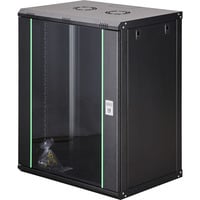 Digitus Wandgehäuse Dynamic Basic Serie - 600x450 mm (BxT), IT-Schrank schwarz, 16 Höheneinheiten