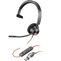 Poly Blackwire 3310, Headset schwarz, Mono, USB-C, Microsoft Teams Version