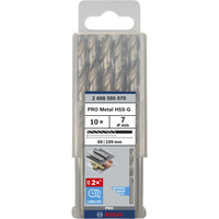 Bosch PRO Metal HSS-G Spiralbohrer, Ø 7mm 10 Stück, Arbeitslänge 69mm