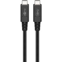 goobay USB4 Gen 3x2 Kabel, USB-C Stecker > USB-C Stecker, Koaxialkabel schwarz, 1 Meter, PD, Laden mit bis zu 100 Watt
