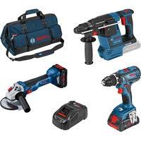Bosch 3-teiliges 18Volt-Werkzeug-Set, GSR + GWS + GBH, ProCORE blau, 2x Li-Ion Akku ProCORE18V (1x 8,0Ah, 1x 4,0Ah)