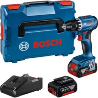 Bosch Akku-Bohrschrauber GSR 18V-45 Professional, 18Volt blau/schwarz, 2x Li-Ionen Akku 3,0Ah, in L-BOXX