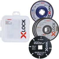 Bosch Professional PRO Cutting and Grinding, X-LOCK Trennscheiben-Set 125mm 5-teilig, inkl. Fächerschleifscheibe