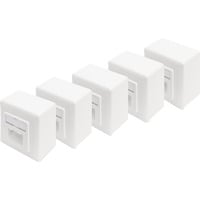 Digitus Datendose CAT 6, Klasse E, Aufputz, Anschlussdose weiß, 5 Stück