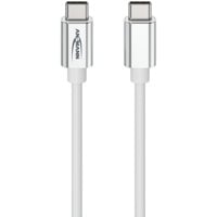 Ansmann USB Typ-C zu Typ-C Daten und Ladekabel weiß, 1,2 Meter, Laden mit bis zu 60 Watt