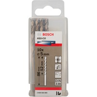Bosch Metall-Spiralbohrer HSS-Co, Ø 5mm Arbeitslänge 52mm, 10 Stück