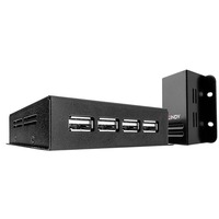 Lindy 50m 4 Port USB 2.0 Cat.6 Extender, USB-Extender schwarz, USB 2.0 Cat.6