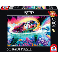 Schmidt Spiele Sheena Pike: Neon-Schildkröte, Puzzle 1000 Teile