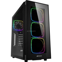 Sharkoon TG6 RGB, Tower-Gehäuse schwarz, Front und Seitenteil aus gehärtetem Glas