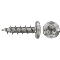 fischer Spanplattenschraube PowerFast II 3,5x12 Halbrundkopf TX 200 Stück, mit Vollgewinde, Edelstahl A2