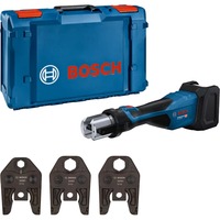 Bosch Akku-Presswerkzeug GPT 18V-32 Professional solo, 18Volt, Kit SV, Pressmaschine blau, ohne Akku und Ladegerät, 3 Pressbacken Standard SV, in L-BOXX