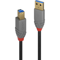 Lindy USB 3.2 Typ A an B Kabel, Anthra Line grau, 5m