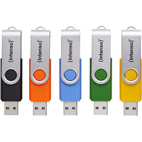 Intenso Office Line Multipack 64 GB, USB-Stick 5 USB-A 3.2 USB-Sticks in Gelb, Grün, Schwarz, Blau + Orange
