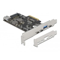 DeLOCK PCI Express x4 Karte zu 3 x USB Type-C + 2 x USB Typ-A - SuperSpeed USB 10 Gbps - Low Profile Formfaktor, USB-Controller