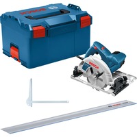 Bosch Professional Handkreissäge GKS 55+ GCE Professional blau, 1.350 Watt, L-BOXX, Führungsschiene FSN 1400