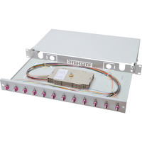 Digitus LWL-Spleißbox, bestückt, 6x LC-APC DX, OS2 grau