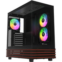 Thermaltake View 270 Plus WS ARGB Black, Tower-Gehäuse schwarz/holz, Tempered Glass x 2, Holz-Struktur