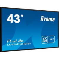 iiyama ProLite LE4341UHS-B1, Public Display schwarz (glänzend), UltraHD/4K, IPS, HDMI