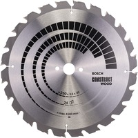 Bosch PRO Construct Wood Kreissägeblatt, Ø 350mm, 24Z Bohrung 30mm, für Tischkreissägen