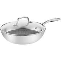 Tefal Wok-Pfanne Eternal Mesh, Ø 28cm edelstahl, mit Glasdeckel