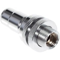 Alphacool ES Schnellverschluss BLH1A PushIn Male IG mit Schottverschraubung, Verbindung chrom