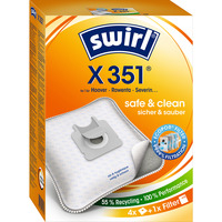 Swirl Staubsaugerbeutel X 351 (350) EcoPor 4 Beutel, 1 Abluftfilter