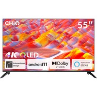 CHiQ U55QG7L, QLED-Fernseher 139 cm (55 Zoll), schwarz, Ultra HD/4K, Triple Tuner, SmartTV, Chromecast built-in