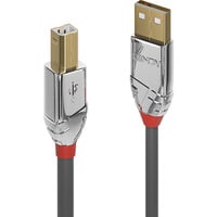 Lindy USB 2.0 Typ A an B Kabel, Cromo Line grau/chrom, 3m
