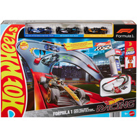 Hot Wheels Hot Wheels Racing Formel 1 Sprint Rennstrecke, Rennbahn mit 3 Die-Cast Spielzeugautos im Maßstab 1:64