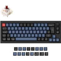 Keychron Q2 Knob, Gaming-Tastatur schwarz/blau, DE-Layout, Gateron G Pro Brown, Hot-Swap, Aluminiumrahmen, RGB