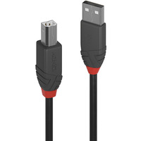 Lindy USB 2.0 Typ A an B Kabel, Anthra Line schwarz, 7,5m