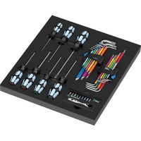 Wera 9760 Schaumstoffeinlage Stainless Set 1, Schraubendreher schwarz/mehrfarbig, 36-teilig, für Tool Rebel Werkstattwagen