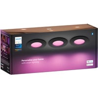 Philips HUE White & Color Ambiance Slim Einbauleuchte 90 mm, LED-Leuchte schwarz, 3er-Pack