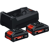 Bosch Starter-Set 2x EXBA 18V-40 + Dual-Voltage-Ladegerät GAL 12V/18V-80 schwarz, 2x Li-Ionen Akku 4Ah, AMPShare Alliance