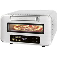 ProfiCook PC-PO 1323 Edelstahl, Pizzaofen edelstahl (gebürstet), bis 2.100 Watt, für Pizza Ø 31,5cm, inkl. Pizzaschieber