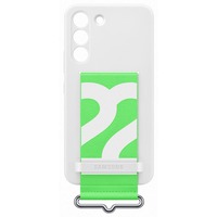 SAMSUNG Silicone Cover with Strap, Handyhülle weiß/grün, Samsung Galaxy S22