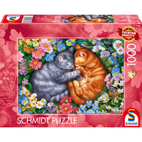 Schmidt Spiele Schlafende Samtpfoten, Puzzle 1000 Teile