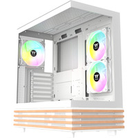 Thermaltake View 270 Plus WS ARGB Snow White, Tower-Gehäuse weiß/holz, Tempered Glass x 2, Holz-Struktur