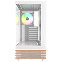 Thermaltake View 270 Plus WS ARGB , Tower-Gehäuse weiß/holz, Tempered Glass x 2, Holz-Struktur