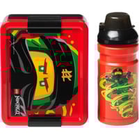 Room Copenhagen LEGO Lunch Box Set Ninjago , Geschirr rot/schwarz, 2-teilig, mit Trinkflasche