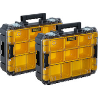 Stanley PRO-STACK Organizer Duo-Pack, Werkzeugkiste schwarz/transparent, 2 Stück
