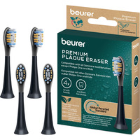 Beurer SC Premium Plaque Eraser Green Planet, Aufsteckbürste schwarz, 4er Pack