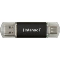 Intenso Twist Line 64 GB, USB-Stick anthrazit/transparent, USB-A 3.2 Gen 1, USB-C 3.2 Gen 1