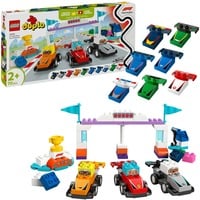 LEGO 10445 DUPLO F1 Team Rennautos mit Rennfahrern, Konstruktionsspielzeug