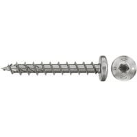 fischer Spanplattenschraube PowerFast II 5,0x40 Halbrundkopf TX 100 Stück, mit Vollgewinde, Edelstahl A2