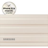 SAMSUNG Portable SSD T7 Shield 2 TB, Externe SSD beige, USB-C 3.2 Gen 2 (10 Gbit/s), extern