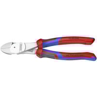 KNIPEX Kraft-Seitenschneider 74 05 200, Schneid-Zange rot/blau, Länge 200mm, mit KNIPEXtend-Schnittstellen