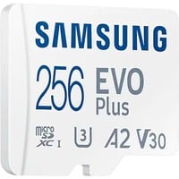 SAMSUNG EVO Plus 256 GB microSDXC (2021), Speicherkarte weiß, UHS-I U3, Class 10, V30, A2