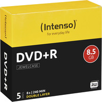 Intenso DVD+R DL 8,5 GB, DVD-Rohlinge 8-fach, 5 Stück
