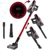 ProfiCare Akkustaubsauger PC-BS 3136 A, Stielstaubsauger anthrazit/rot, Bodenstaubsauger + Handstaubsauger